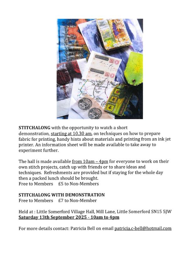 Malmesbury Textile Group - Stitchalong With Demonstration